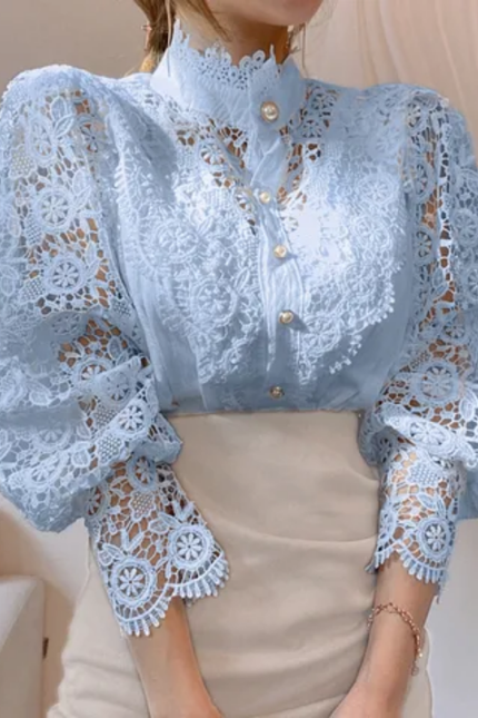 Hot Sale Women’s Lace Floral Blouse Top