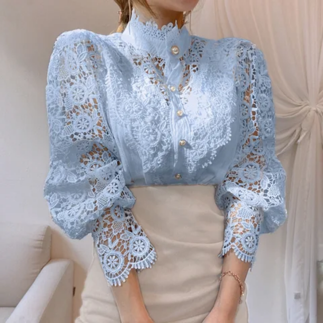 Hot Sale Women’s Lace Floral Blouse Top