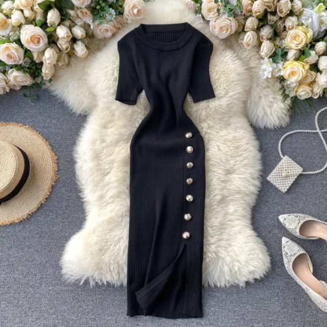 Summer Chic High Waist Knit Dress