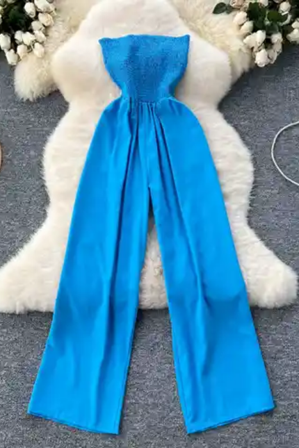 One-Shoulder Strapless Vacation Jumpsuit