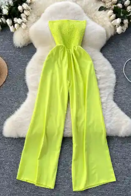 One-Shoulder Strapless Vacation Jumpsuit
