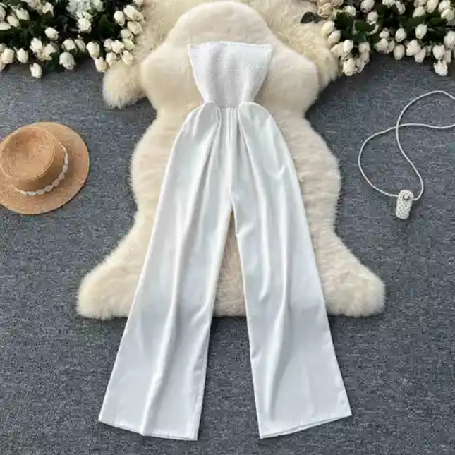 One-Shoulder Strapless Vacation Jumpsuit