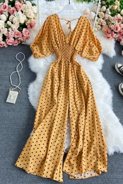 Casual Polka Dot Loose-Fit Romper