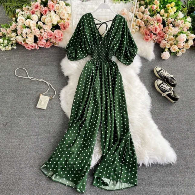 Casual Polka Dot Loose-Fit Romper