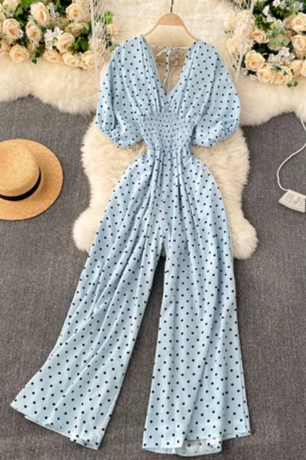 Casual Polka Dot Loose-Fit Romper