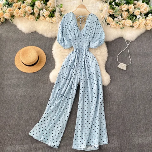 Casual Polka Dot Loose-Fit Romper