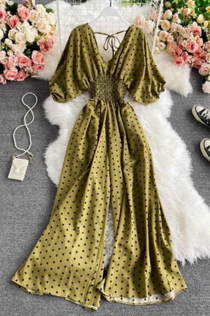 Casual Polka Dot Loose-Fit Romper
