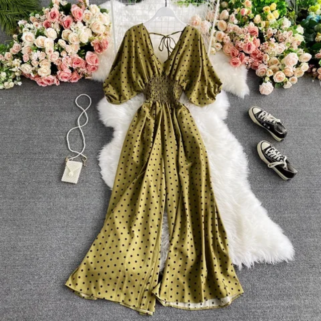 Casual Polka Dot Loose-Fit Romper