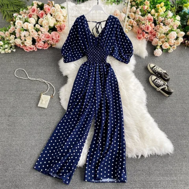 Casual Polka Dot Loose-Fit Romper