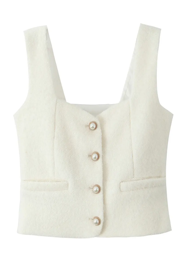 Button-Up Mini Skirt & Crop Top Set for Women