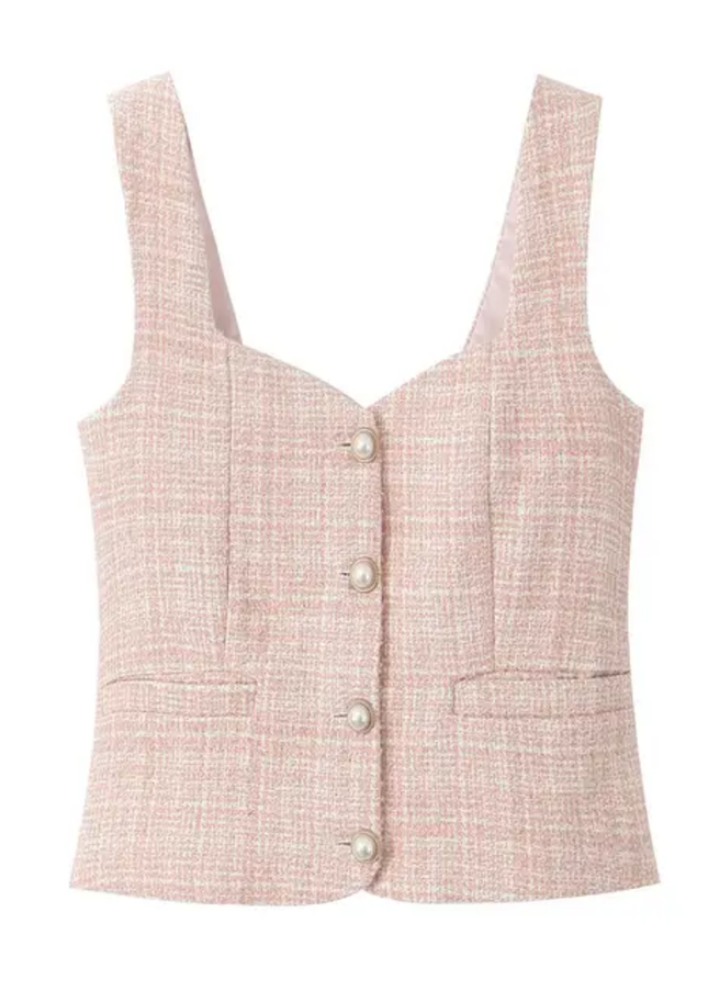 Button-Up Mini Skirt & Crop Top Set for Women
