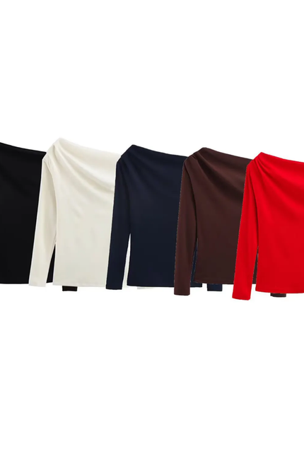Asymmetrical Top & Slit Skirt Set