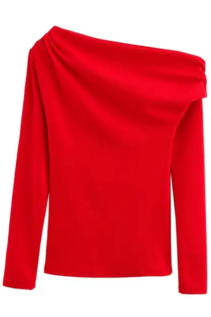 Asymmetrical Top & Slit Skirt Set