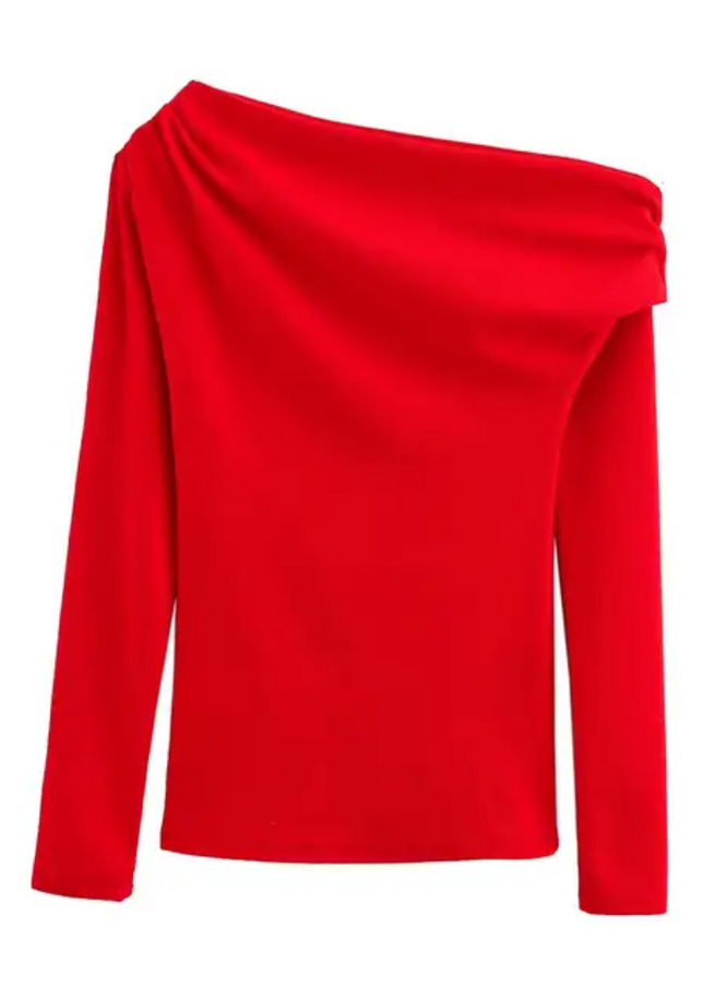 Asymmetrical Top & Slit Skirt Set