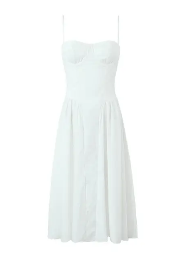 Pleated Spaghetti Strap Midi Dress