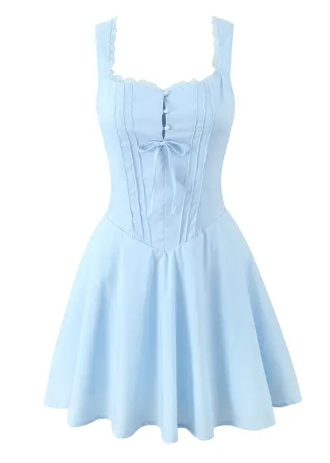 Lace-Up Strap Summer Mini Dress