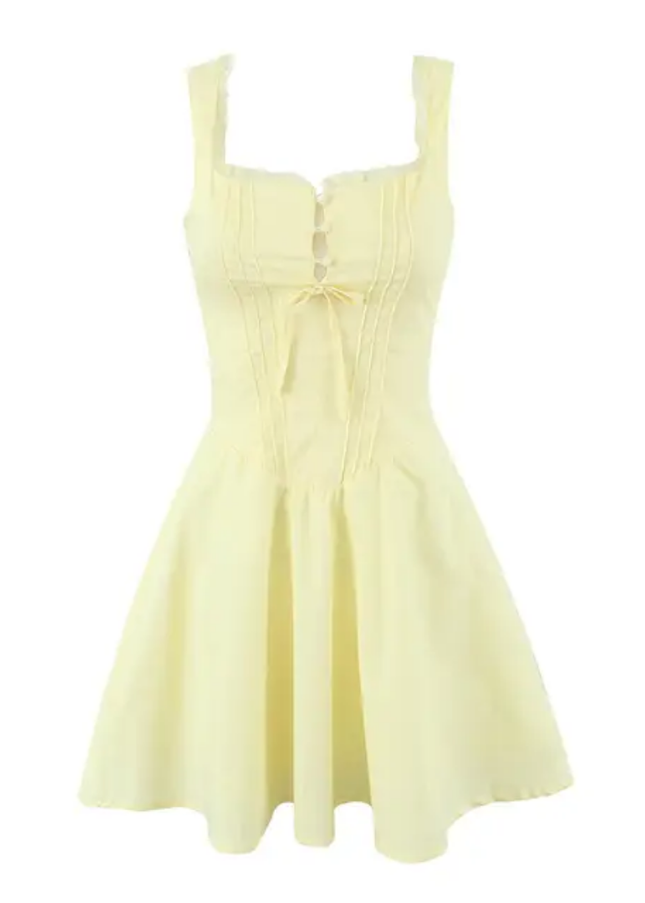 Lace-Up Strap Summer Mini Dress