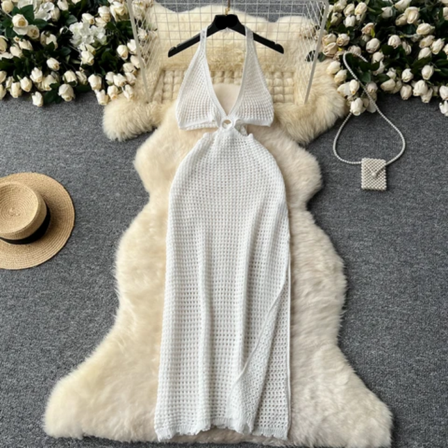 Summer V-Neck Backless Dress