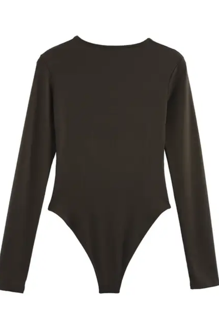Crew Neck Long Sleeve Jumpsuit
