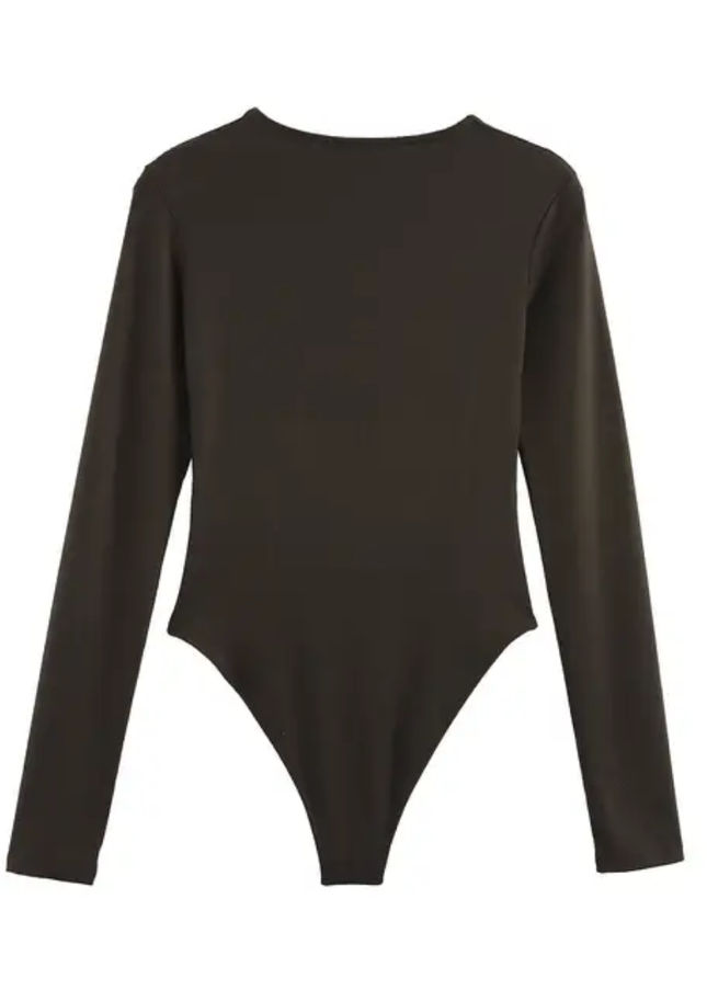 Crew Neck Long Sleeve Jumpsuit