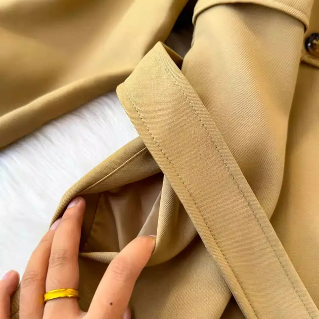 Women's Fall Double-Breasted Short Trench Coat