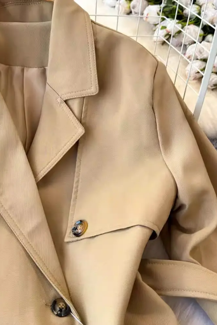 Women's Fall Double-Breasted Short Trench Coat