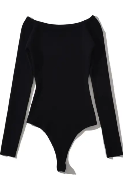 Slash Neck Long Sleeve Knitted Casual Jumpsuit for Women