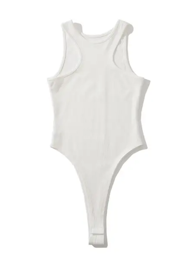 Knitted Solid Crew Neck Casual Bodysuit for Women