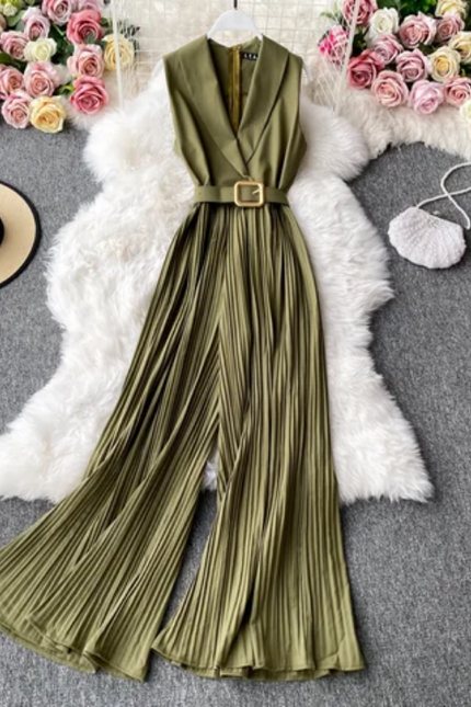 Women's Slim Fit Wide Leg Spring Jumpsuit