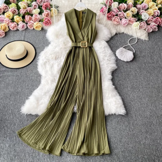 Women's Slim Fit Wide Leg Spring Jumpsuit
