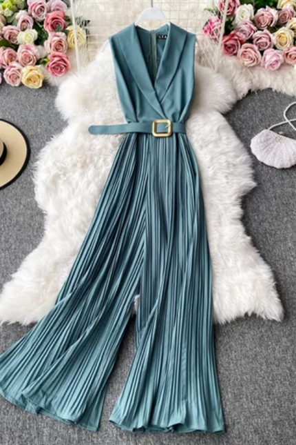 Women's Slim Fit Wide Leg Spring Jumpsuit
