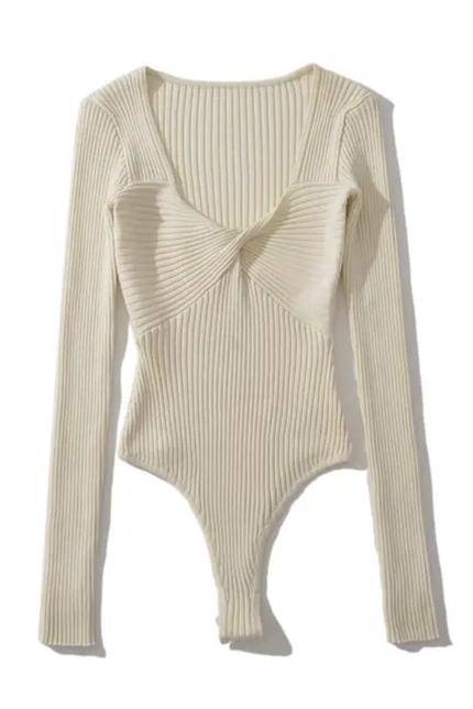 Solid Long Sleeve Pleated Square Neck Modest Casual Jumpsuit for Women