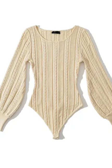 Crew Neck Long Sleeve Solid Casual Bodysuit for Women