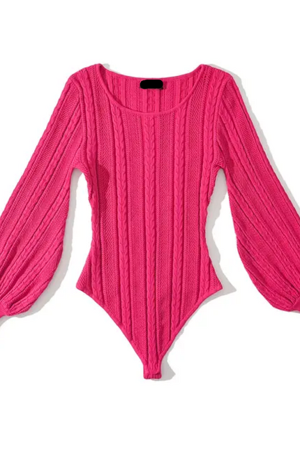 Crew Neck Long Sleeve Solid Casual Bodysuit for Women