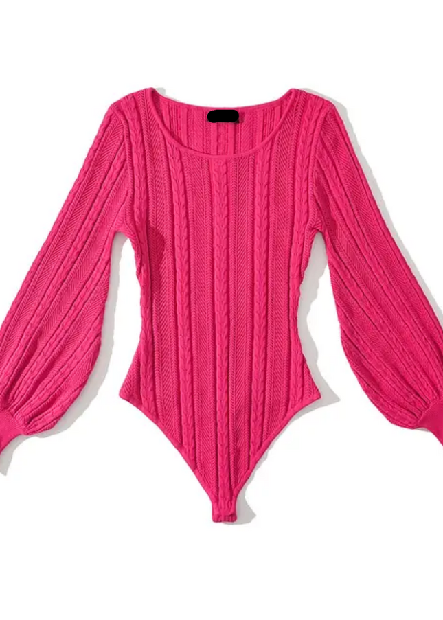 Crew Neck Long Sleeve Solid Casual Bodysuit for Women
