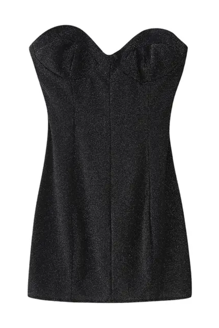 2-Color Strapless Lace-Up Red Sleeveless Casual Mini Dress for Women