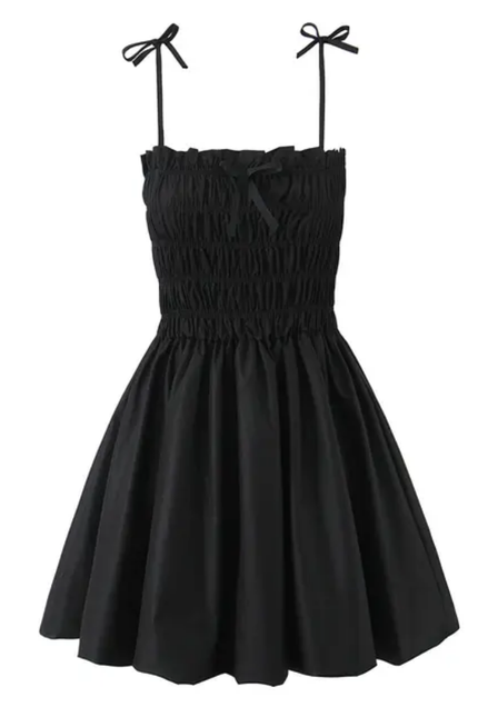 Smocked Spaghetti Strap Mini Slip Dress