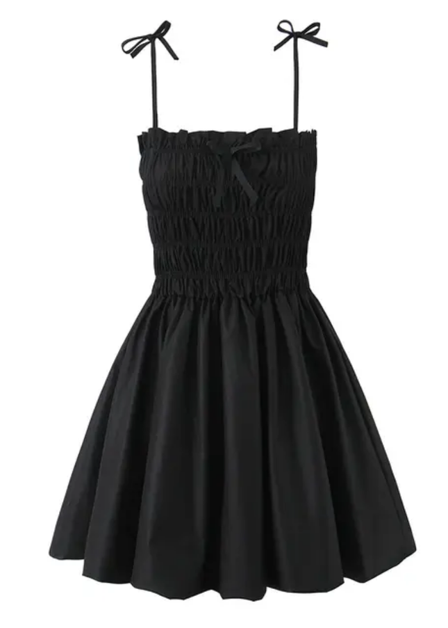 Smocked Spaghetti Strap Mini Slip Dress