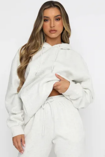 Custom Letter Print Hoodie & Jogger Two-Piece Set