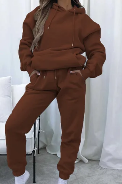 Custom Letter Print Hoodie & Jogger Two-Piece Set