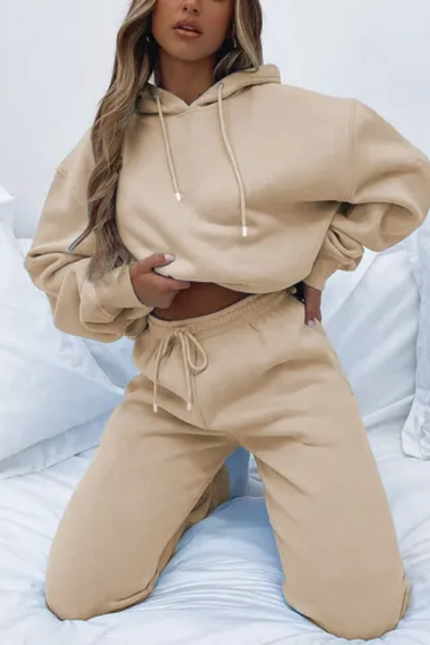 Custom Letter Print Hoodie & Jogger Two-Piece Set