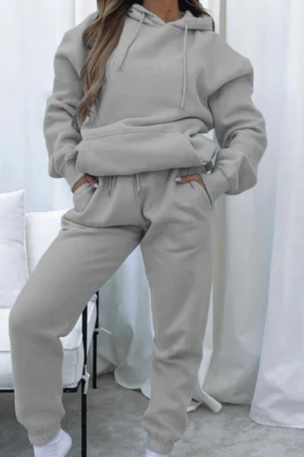 Custom Letter Print Hoodie & Jogger Two-Piece Set