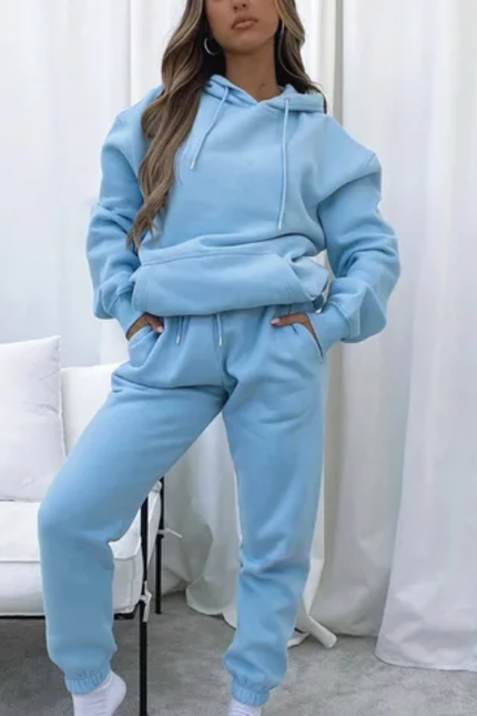 Custom Letter Print Hoodie & Jogger Two-Piece Set