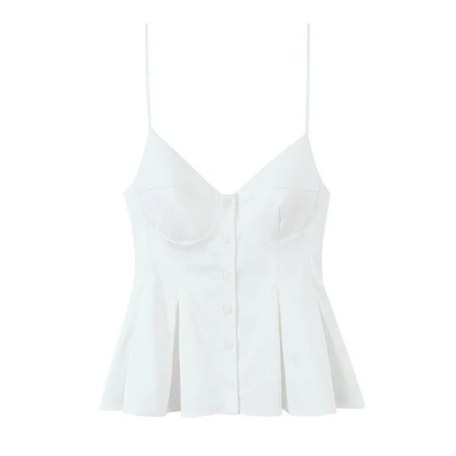 Button-Up Spaghetti Strap Tank – Women's Casual Top