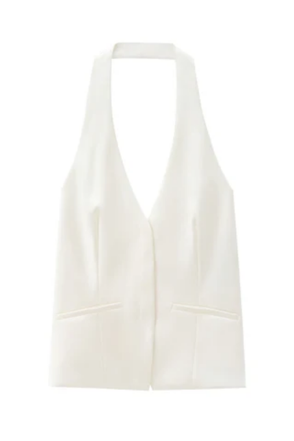 Solid Sleeveless Hollow-Back Tank – Women's Casual Top