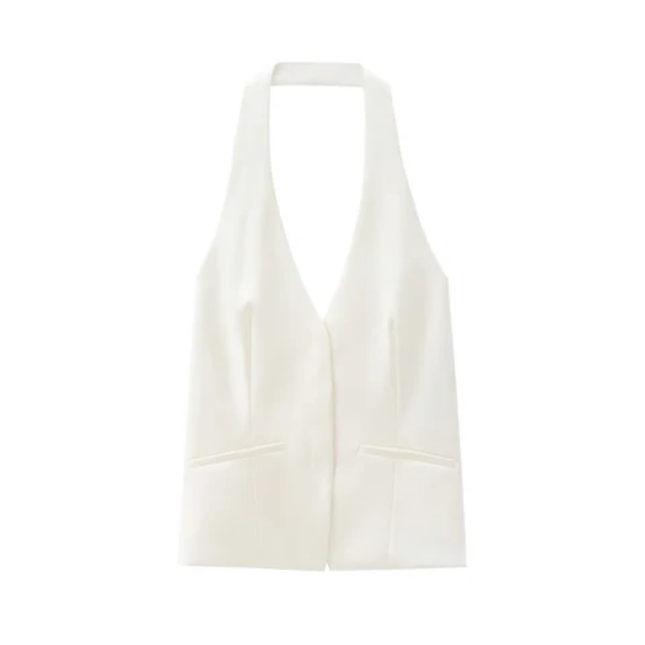 Solid Sleeveless Hollow-Back Tank – Women's Casual Top