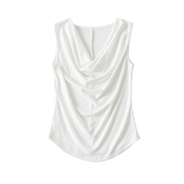 Women's Drop Collar Pleated Tank Top