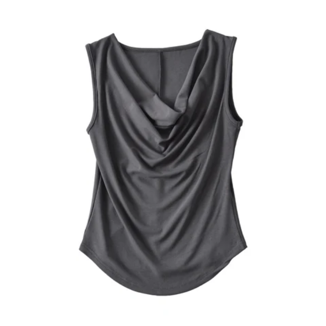 Women's Drop Collar Pleated Tank Top