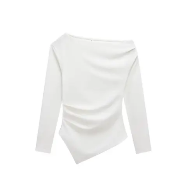 Women's Asymmetrical Long Sleeve Blouse