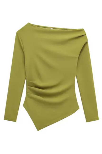 Women's Asymmetrical Long Sleeve Blouse